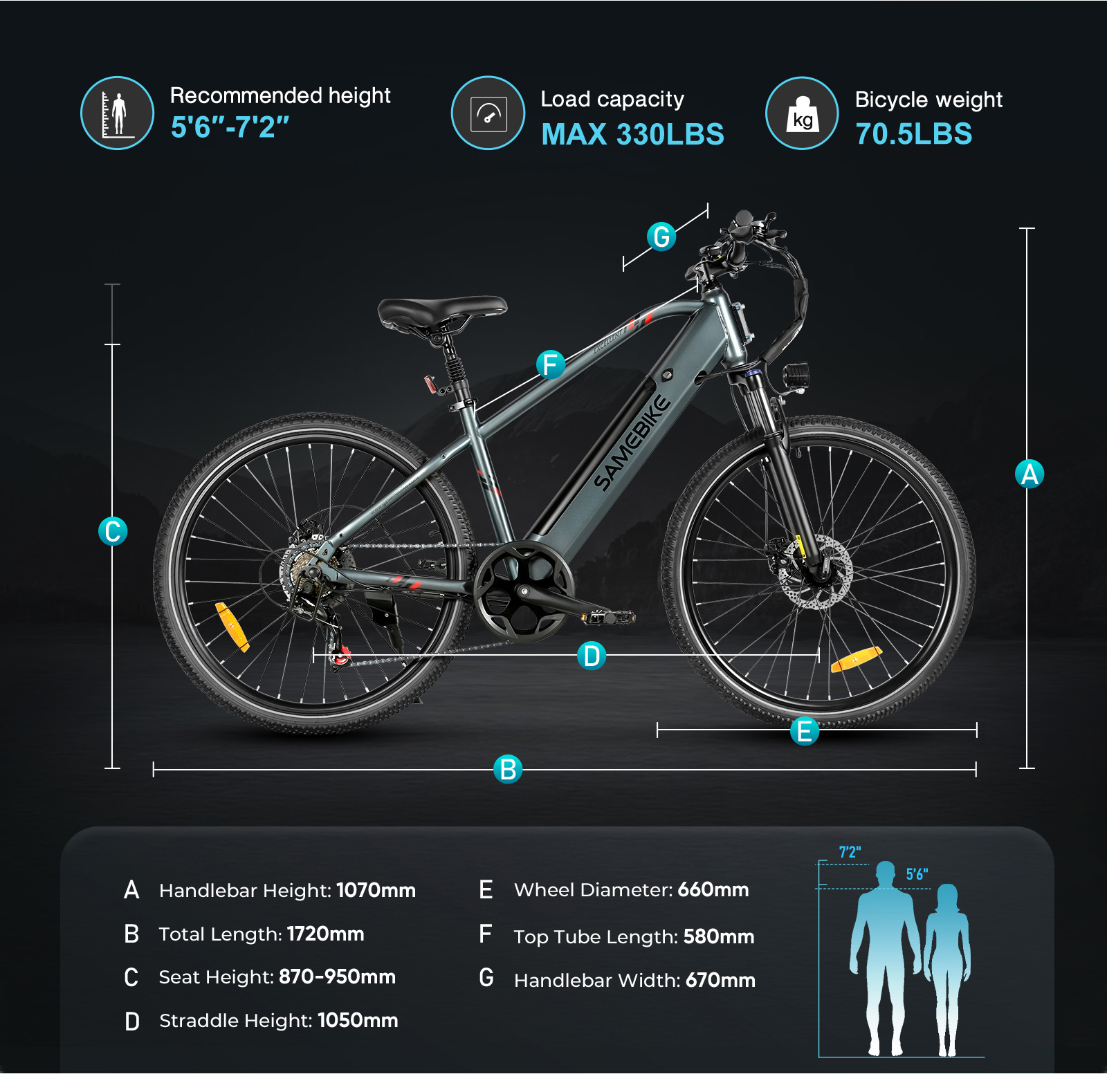 SAMEBIKE elektrický bicykel RS-A01-Pro HighStep